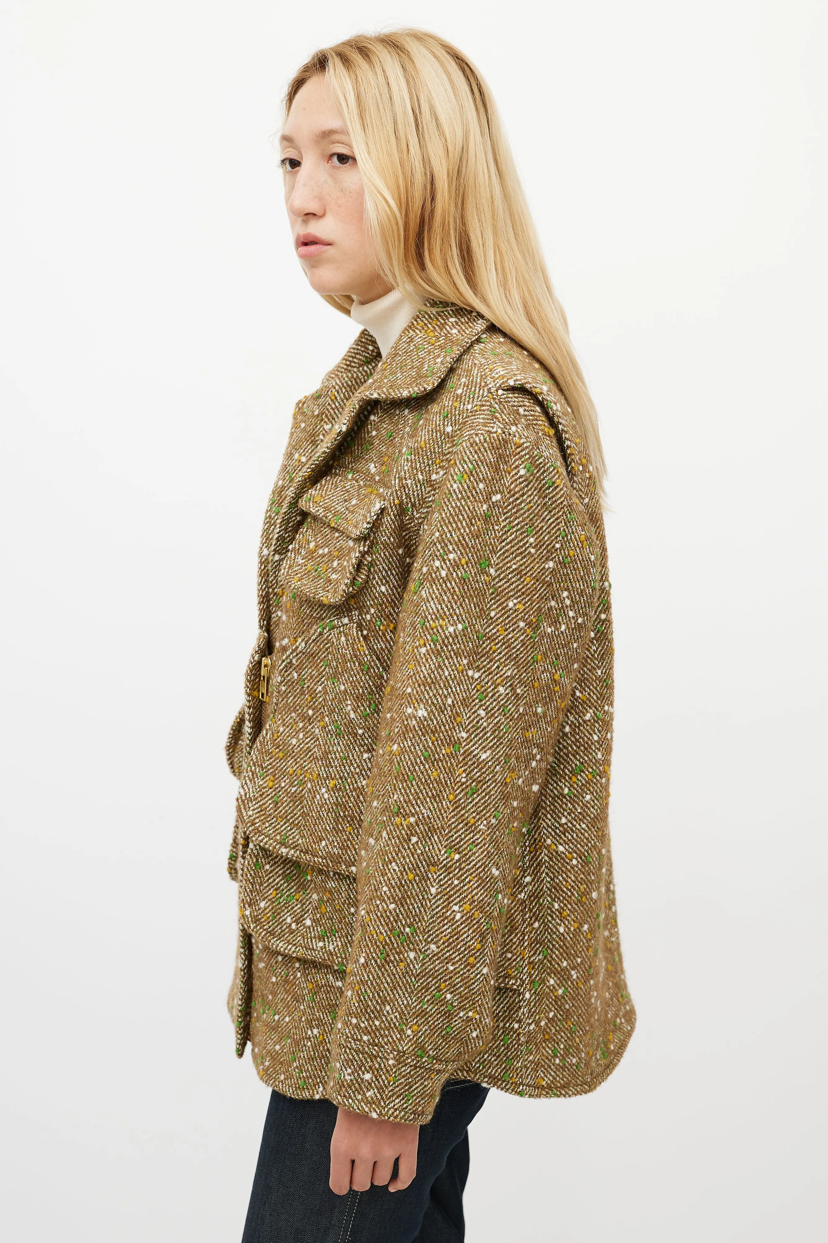 Beige & Green Speckled Jacket