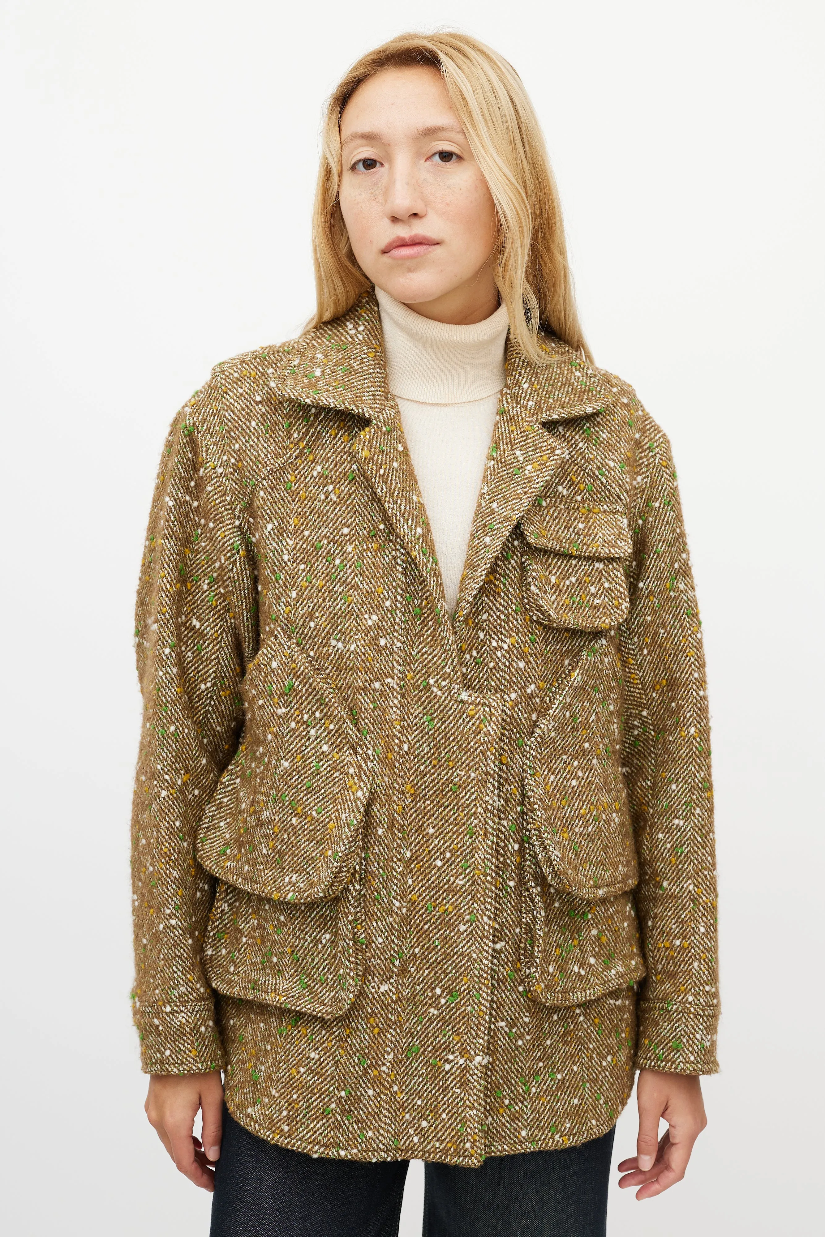 Beige & Green Speckled Jacket