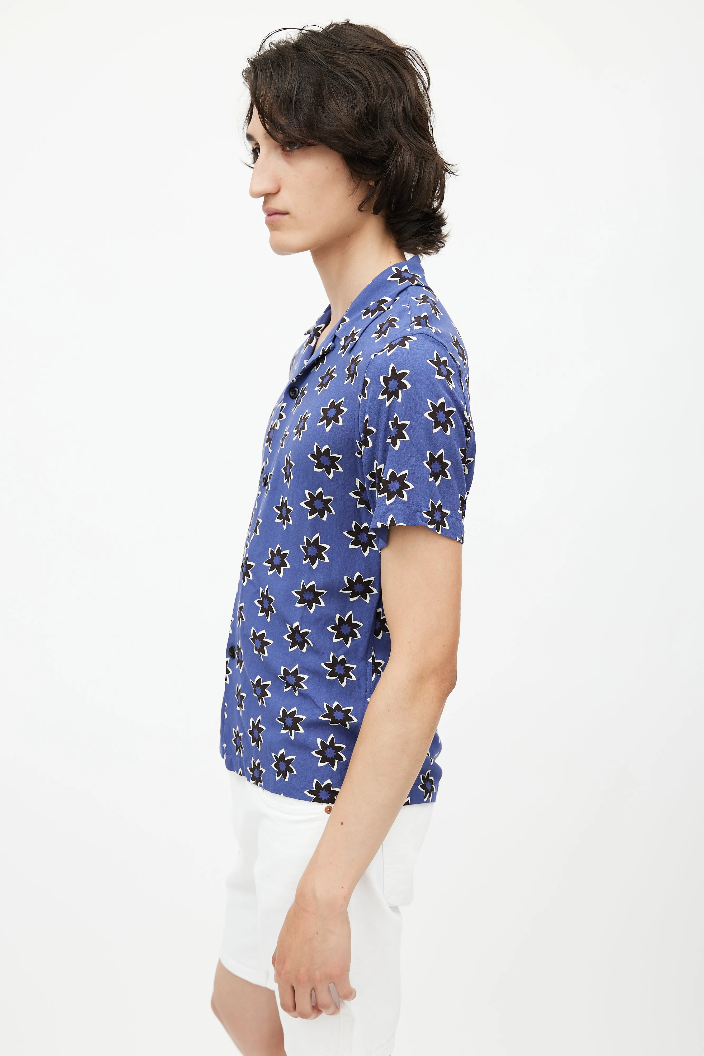 Blue & Multicolour Floral Shirt