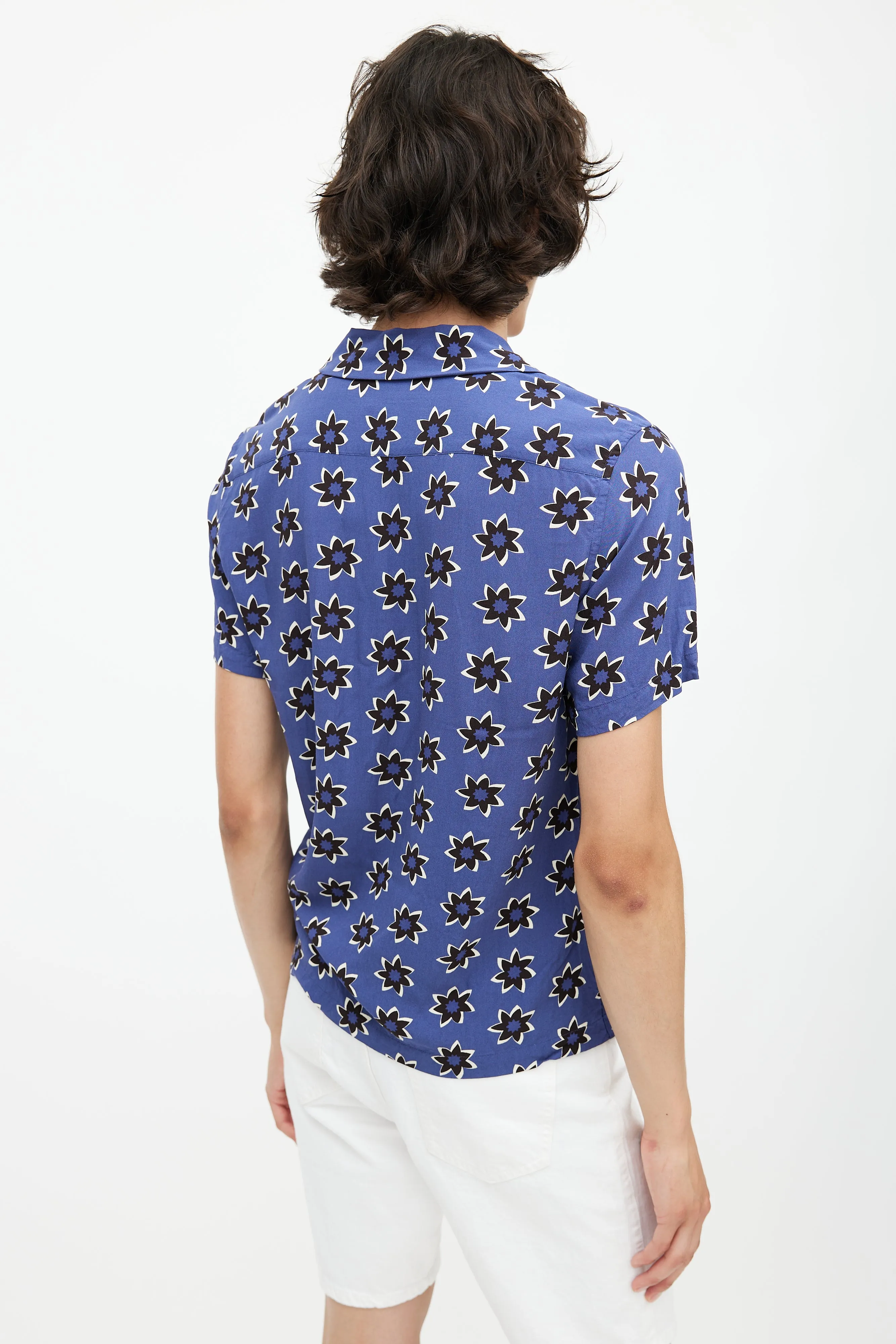 Blue & Multicolour Floral Shirt