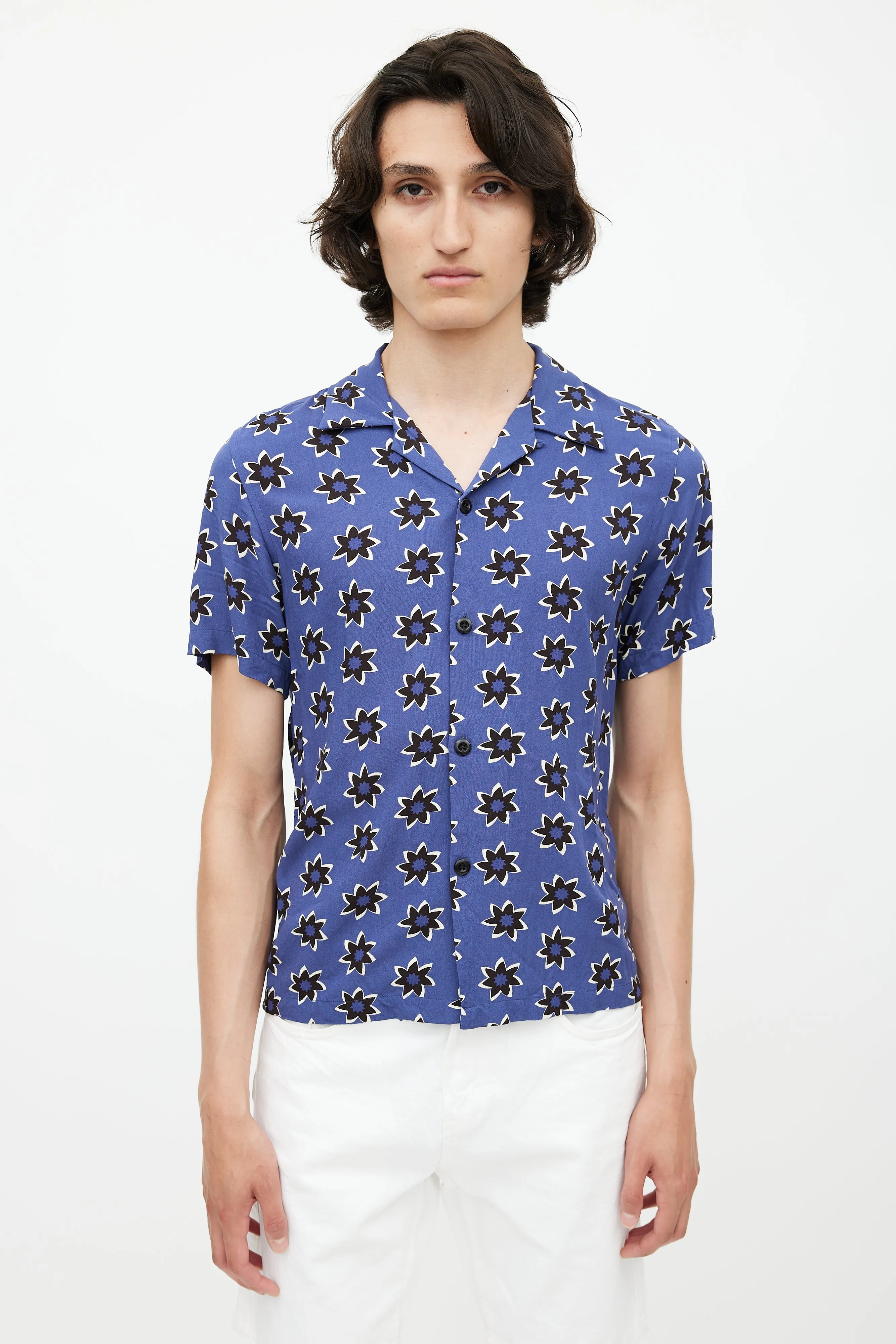 Blue & Multicolour Floral Shirt