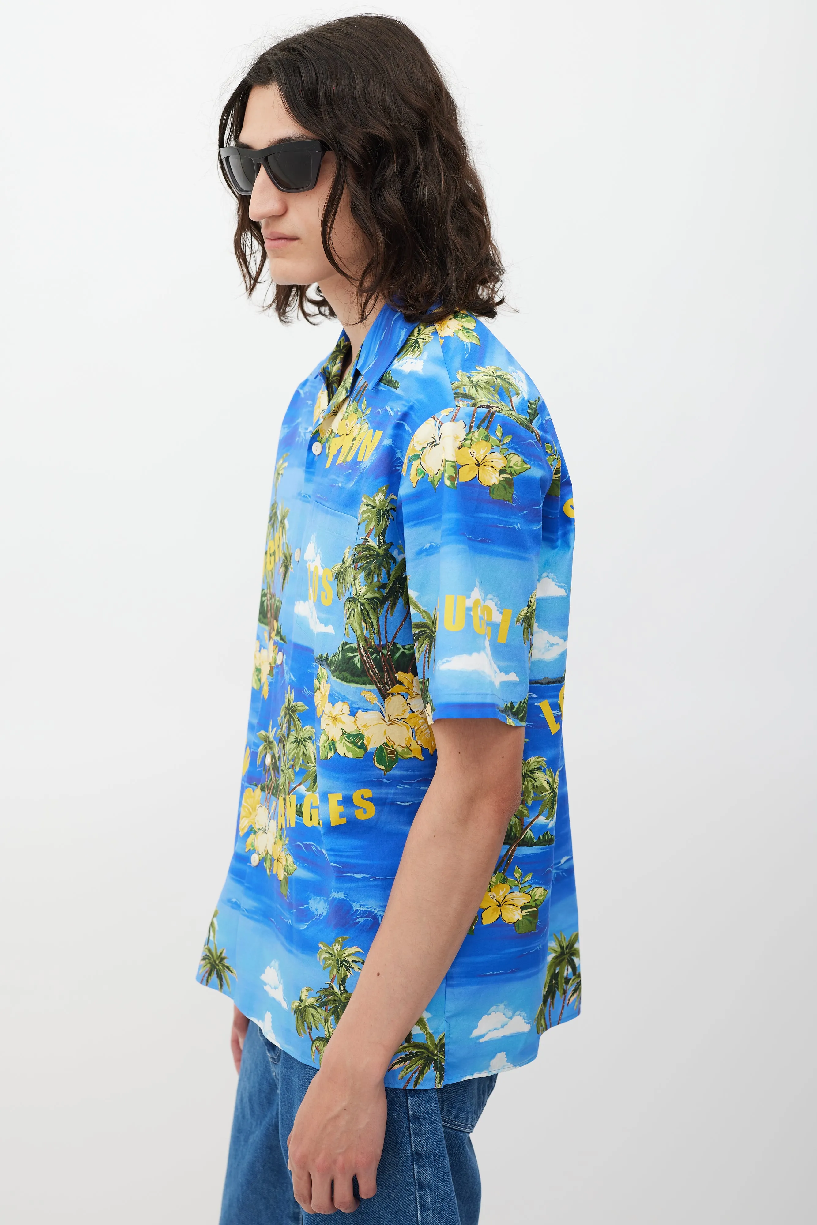 Blue & Multicolour Tropical Shirt