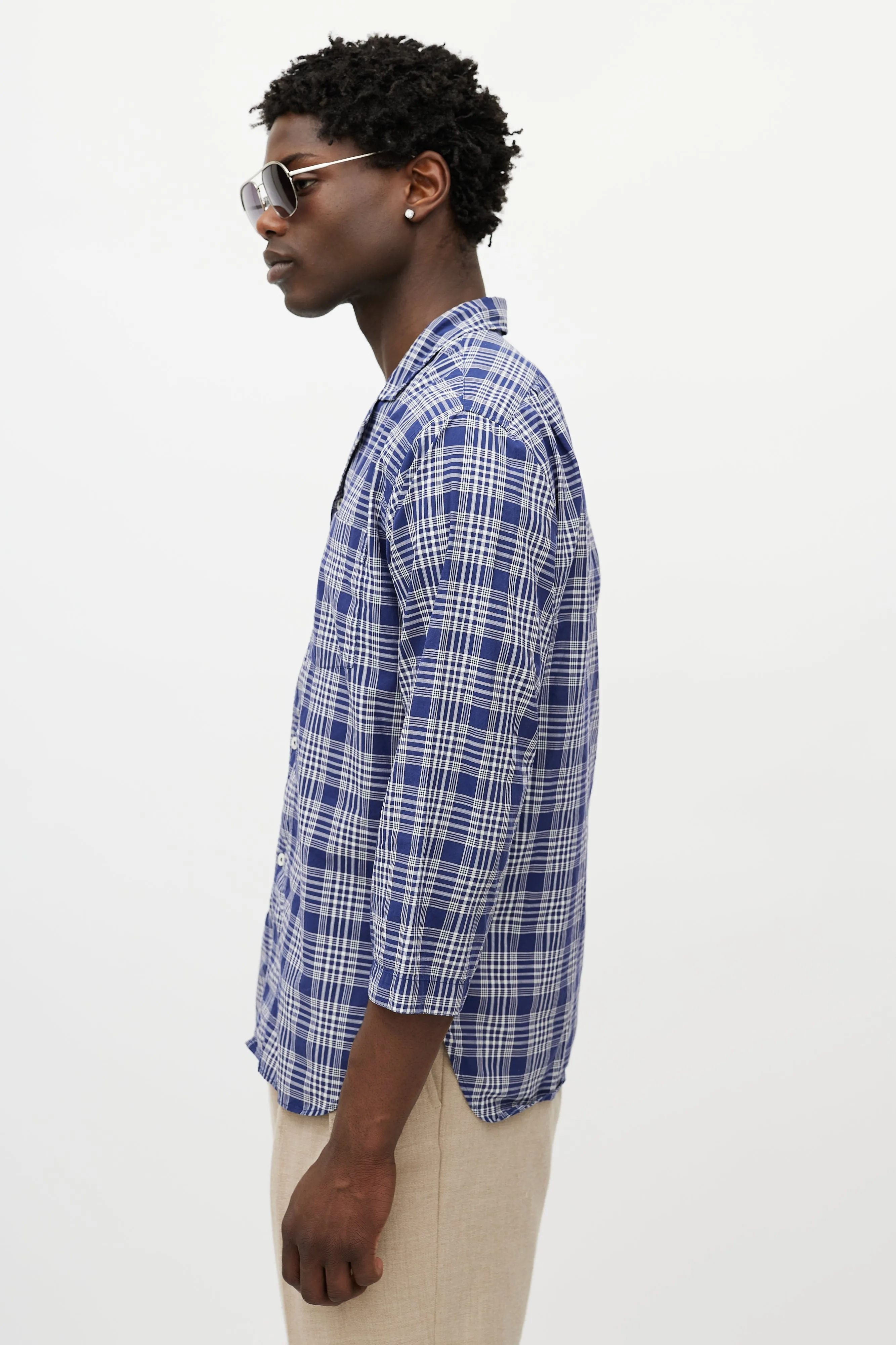 Blue & White Plaid Shirt