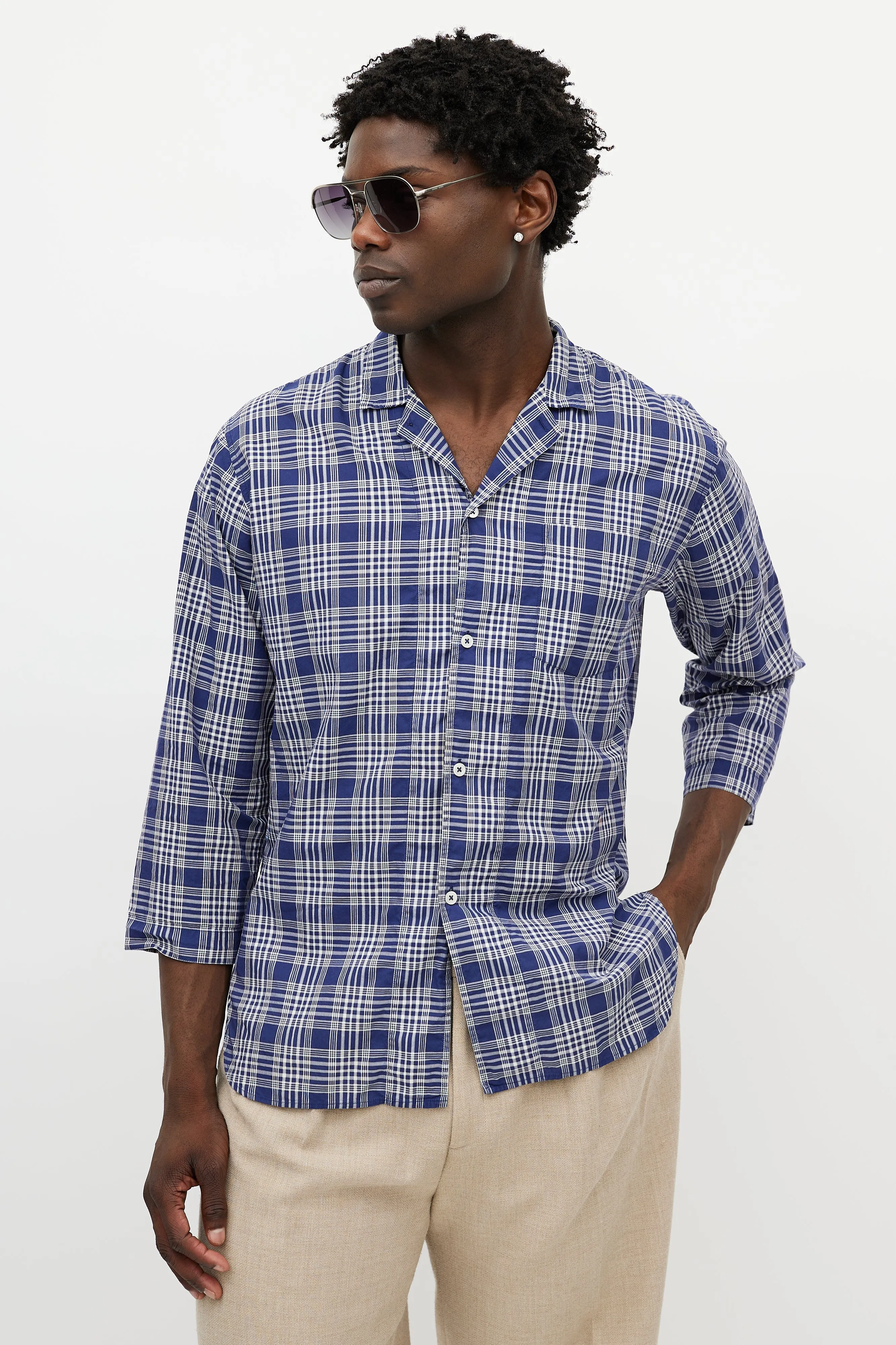 Blue & White Plaid Shirt