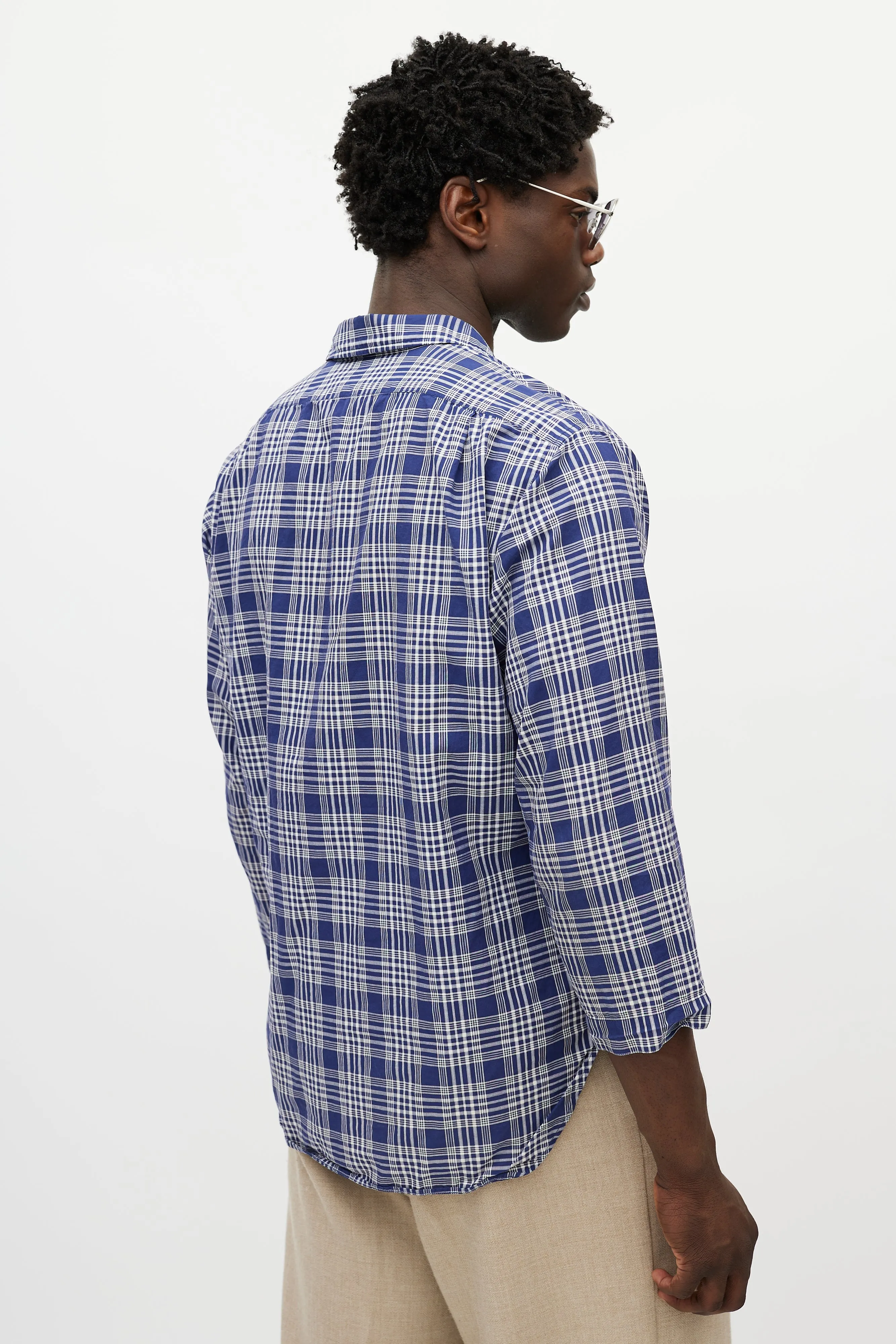 Blue & White Plaid Shirt