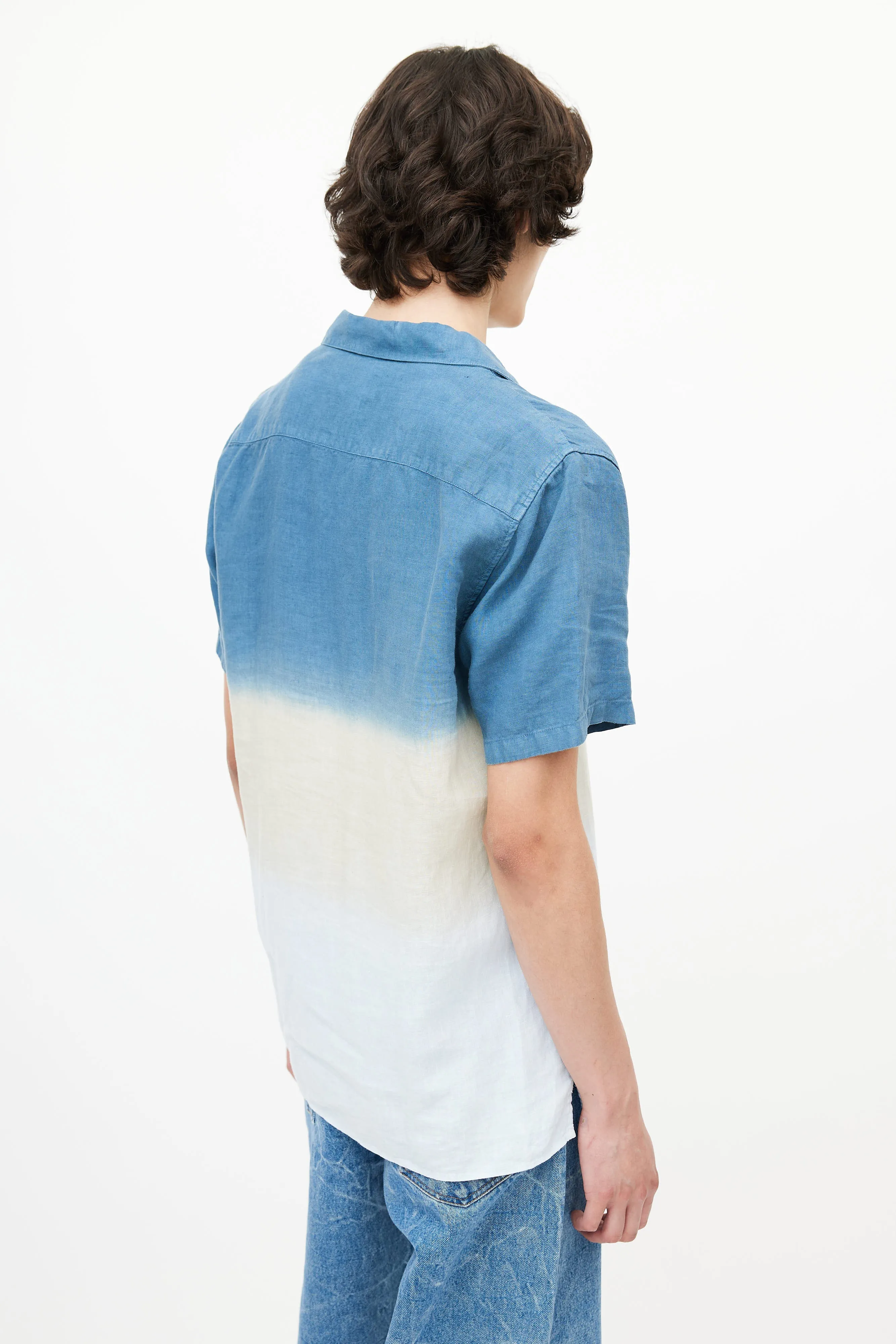 Blue Linen Ombré Shirt