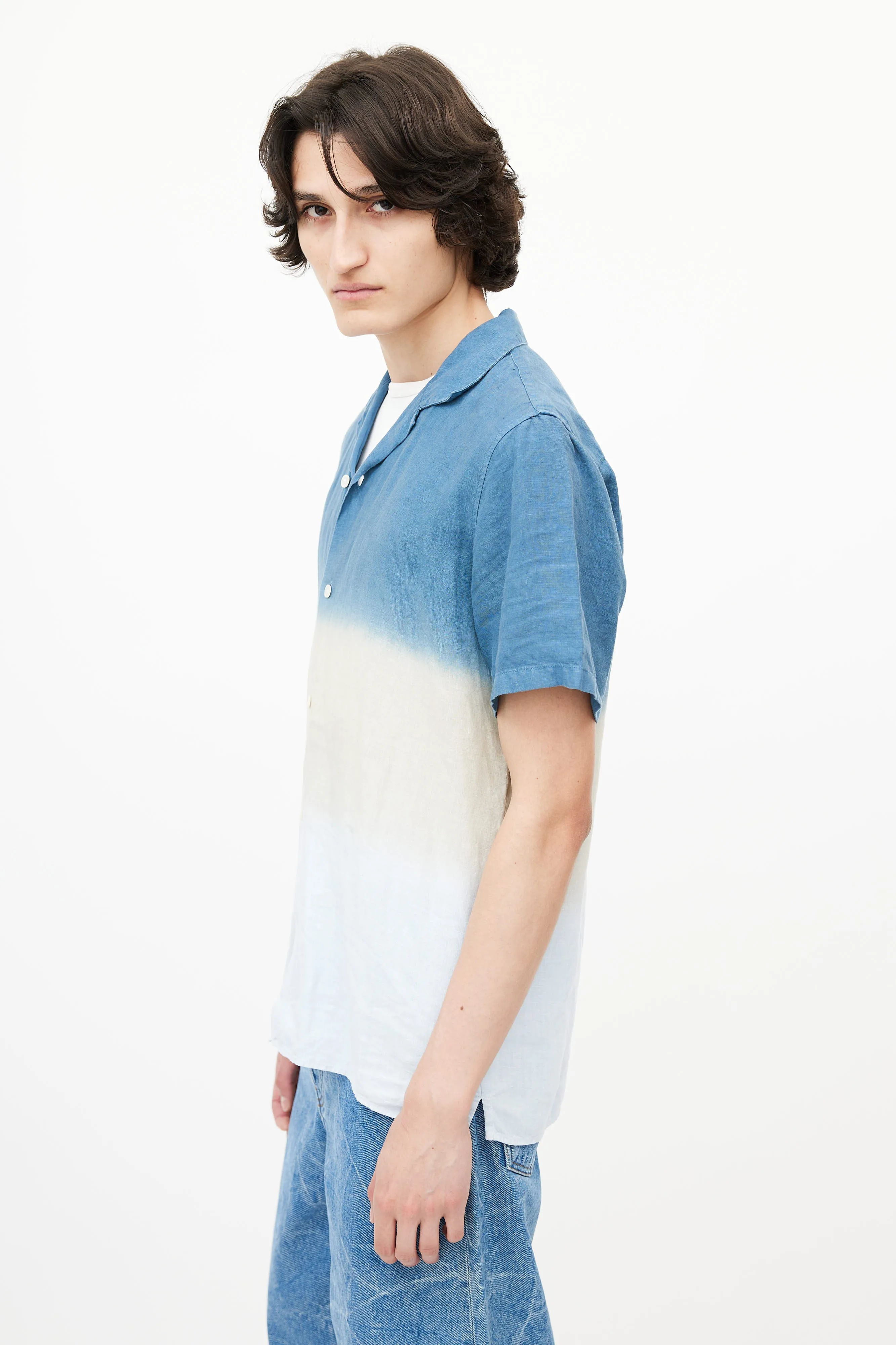 Blue Linen Ombré Shirt