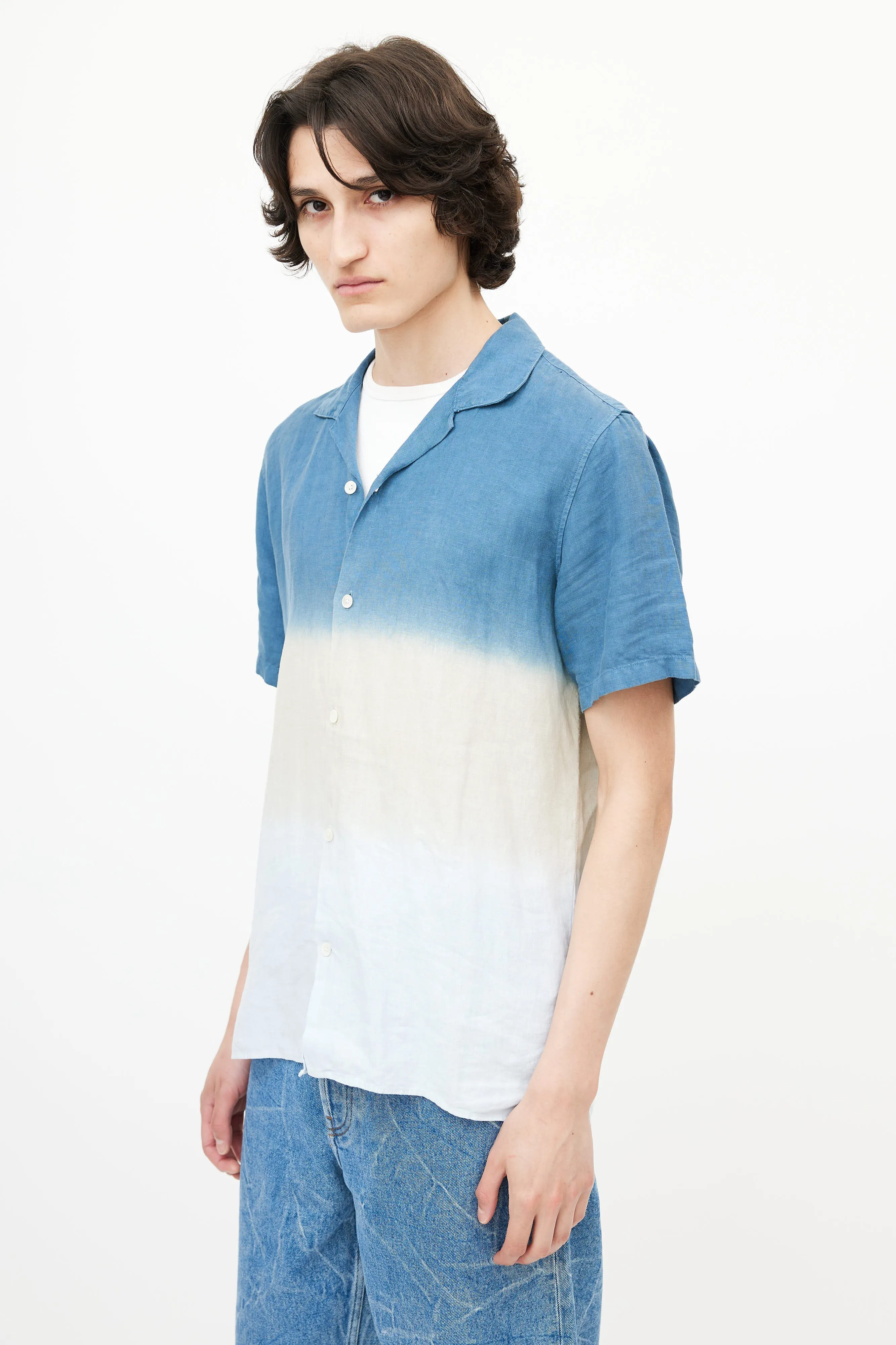 Blue Linen Ombré Shirt