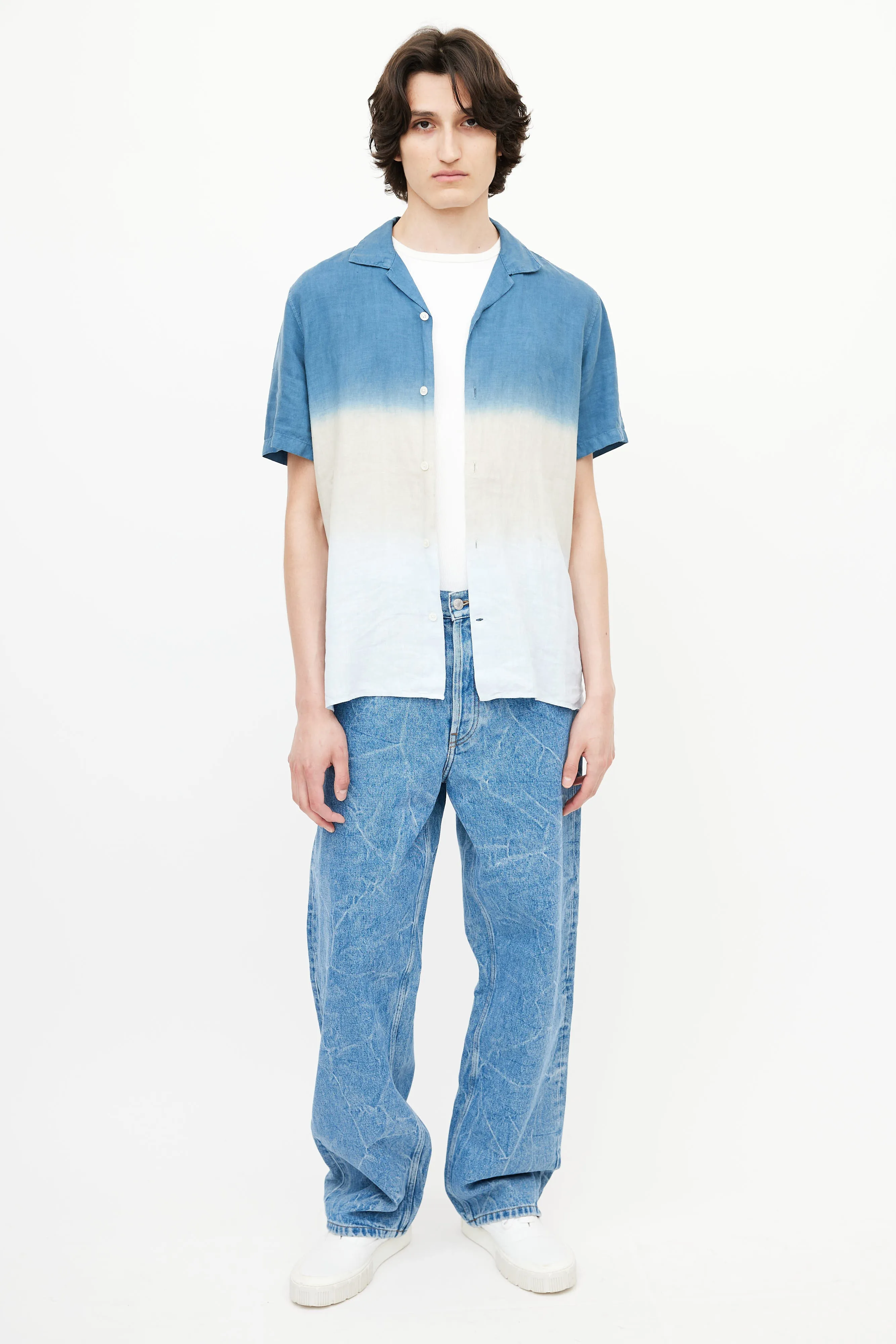 Blue Linen Ombré Shirt