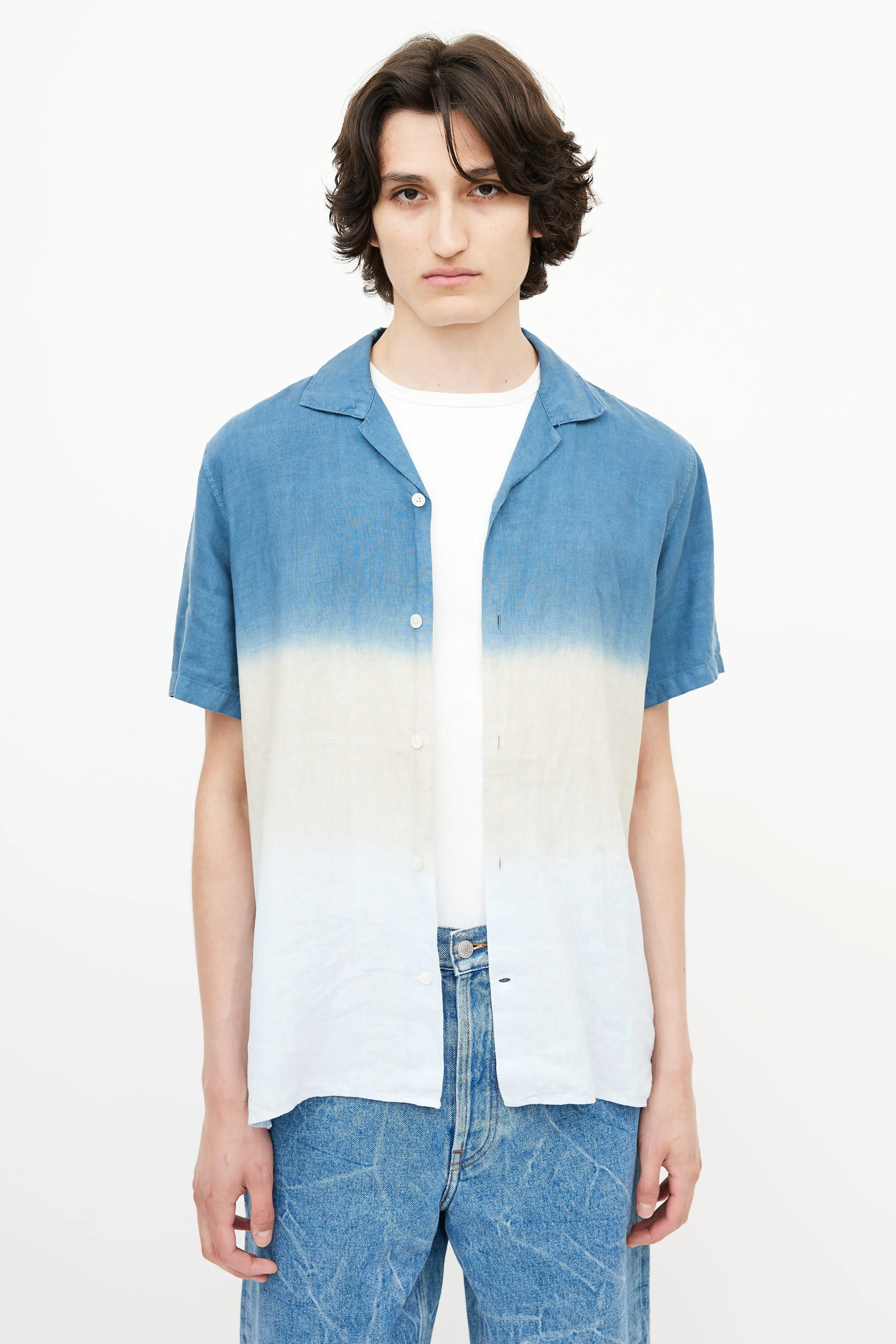 Blue Linen Ombré Shirt
