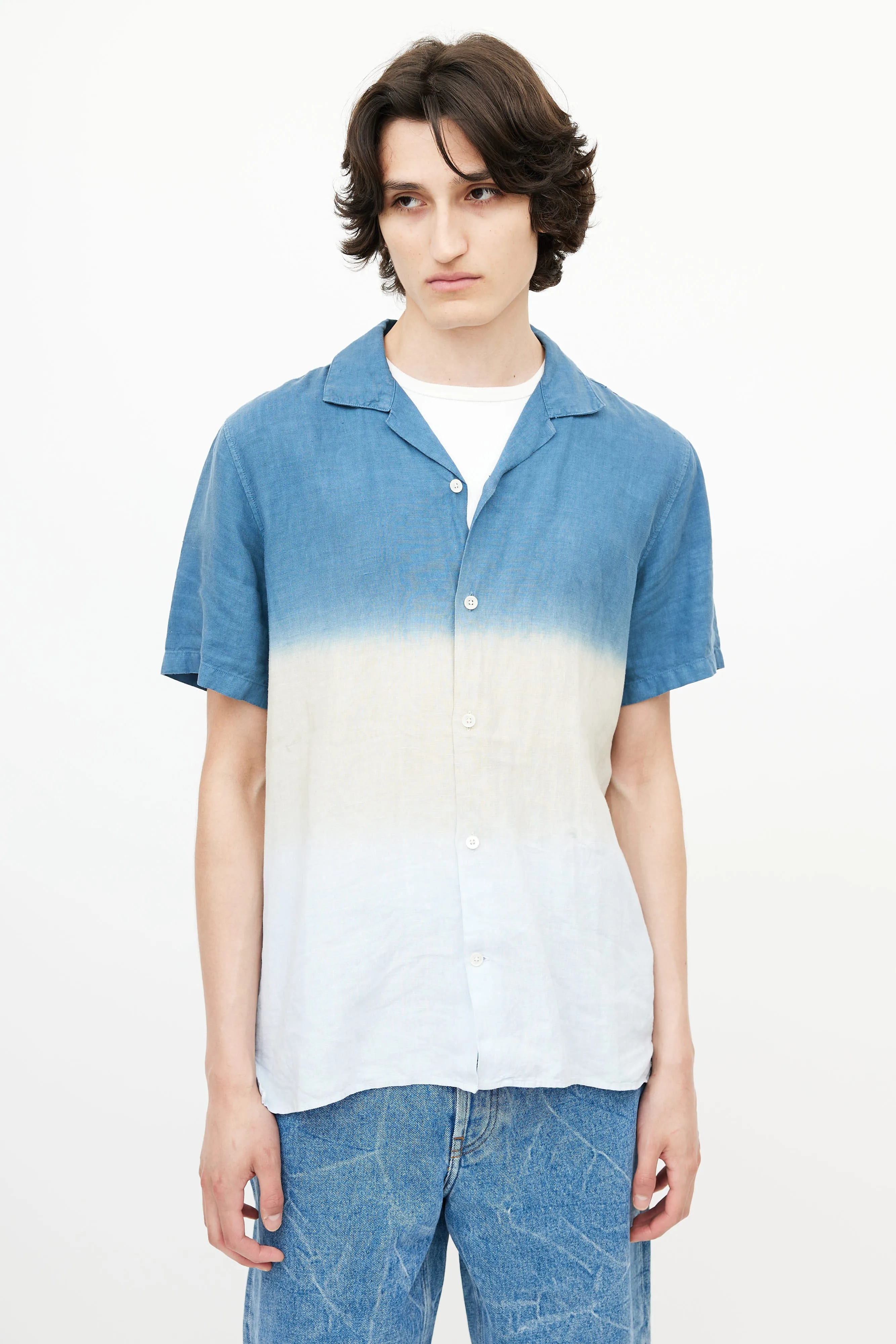 Blue Linen Ombré Shirt