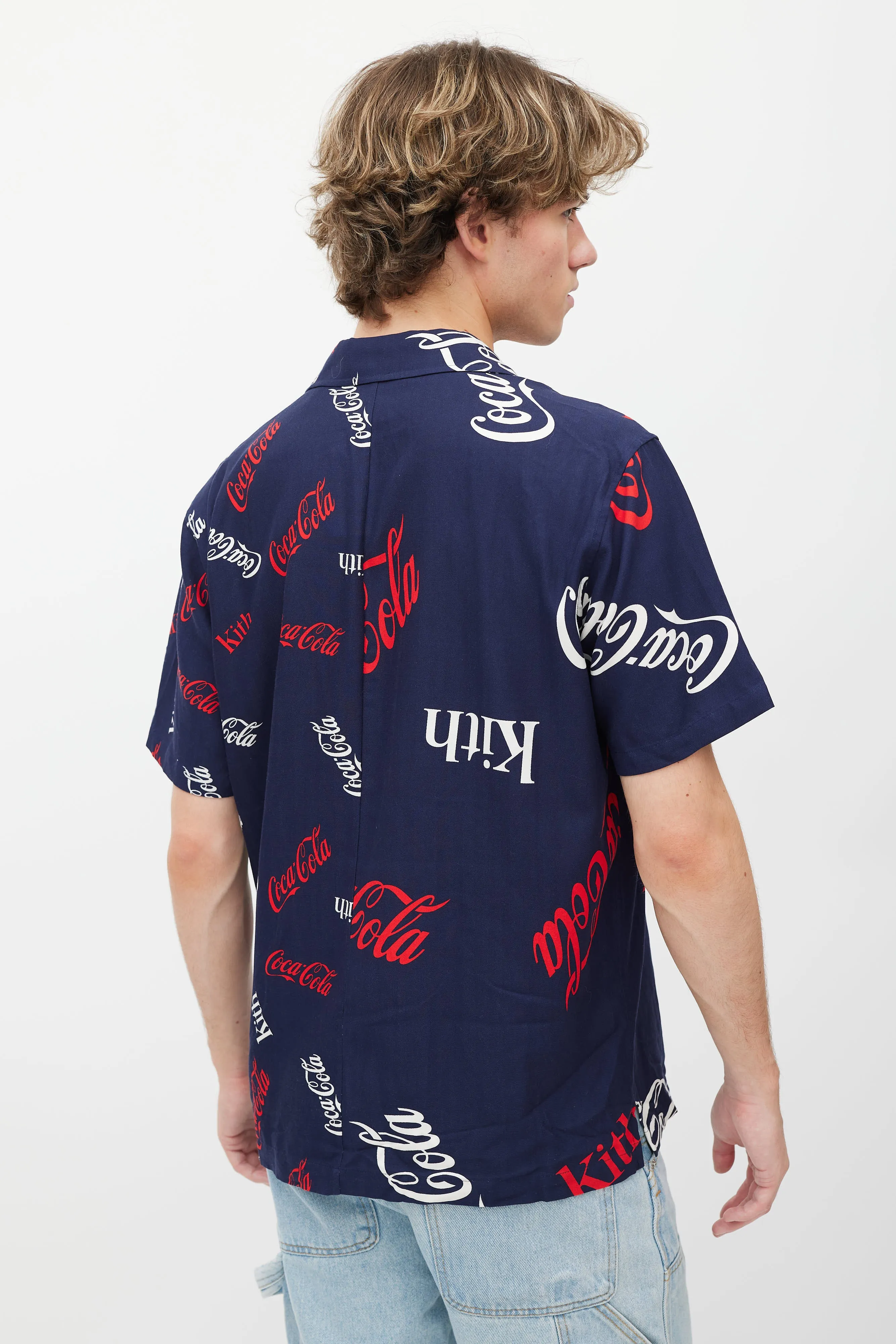 Blue Silk Coca Cola Shirt