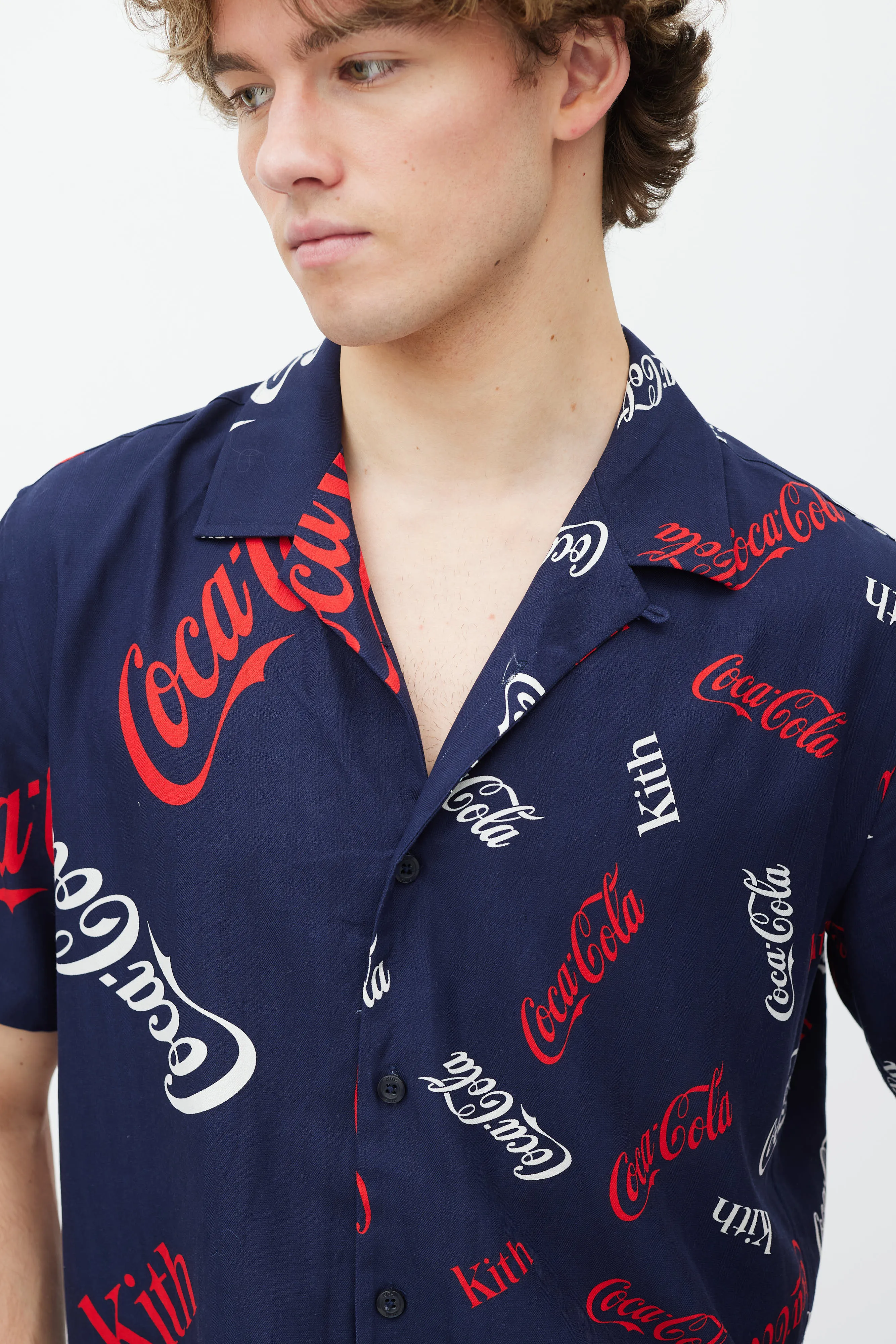 Blue Silk Coca Cola Shirt