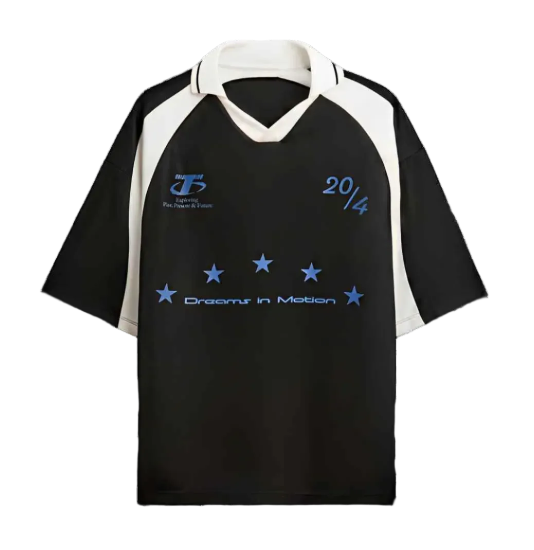 Colour Block Polo T-Shirt With Slogans