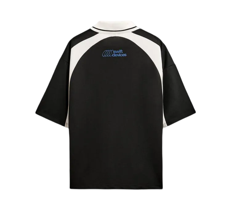 Colour Block Polo T-Shirt With Slogans