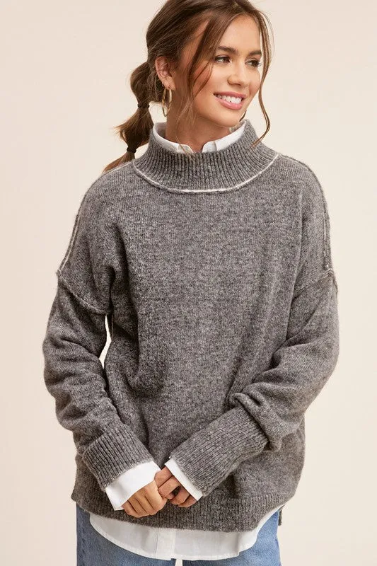Cozy Charming Turtleneck Long Sleeve Fashion Top Sweater