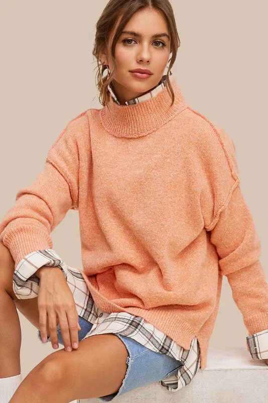Cozy Charming Turtleneck Long Sleeve Fashion Top Sweater