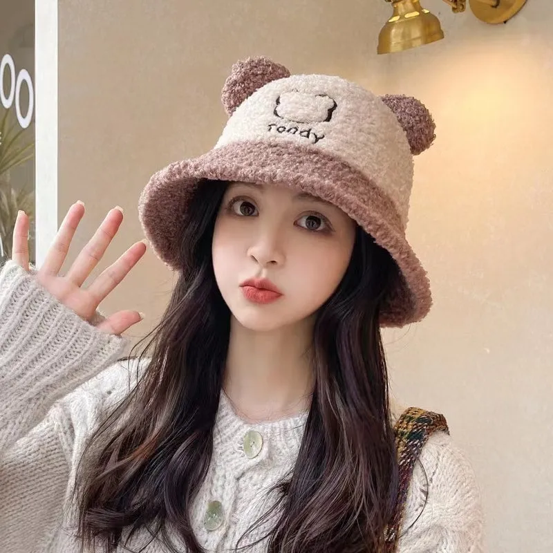 Cute Bear Plush Fisherman Hat