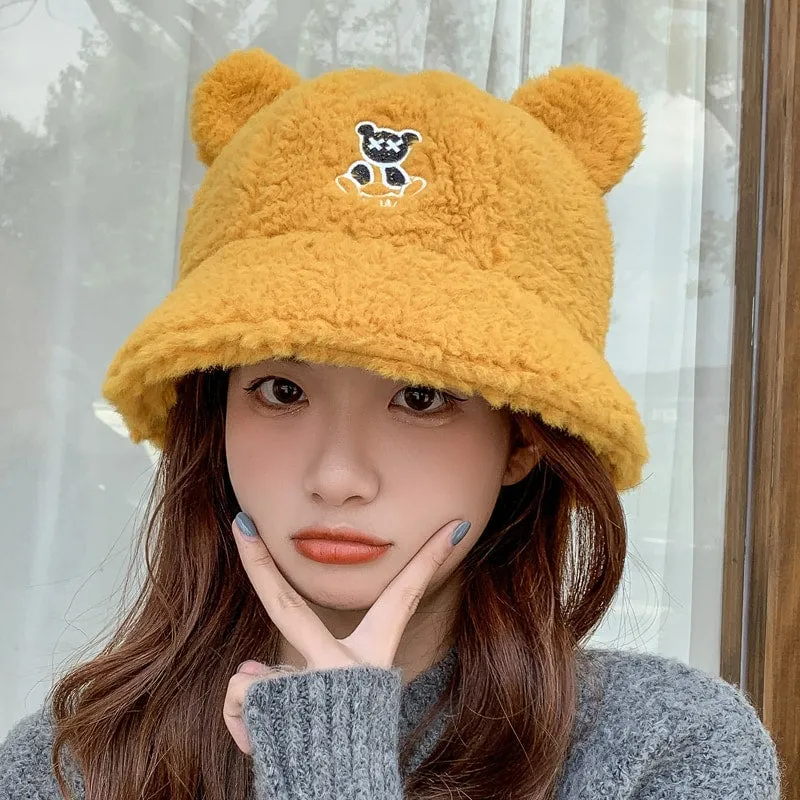 Cute Bear Plush Fisherman Hat