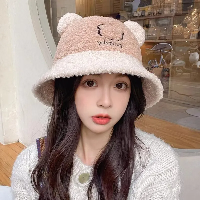 Cute Bear Plush Fisherman Hat