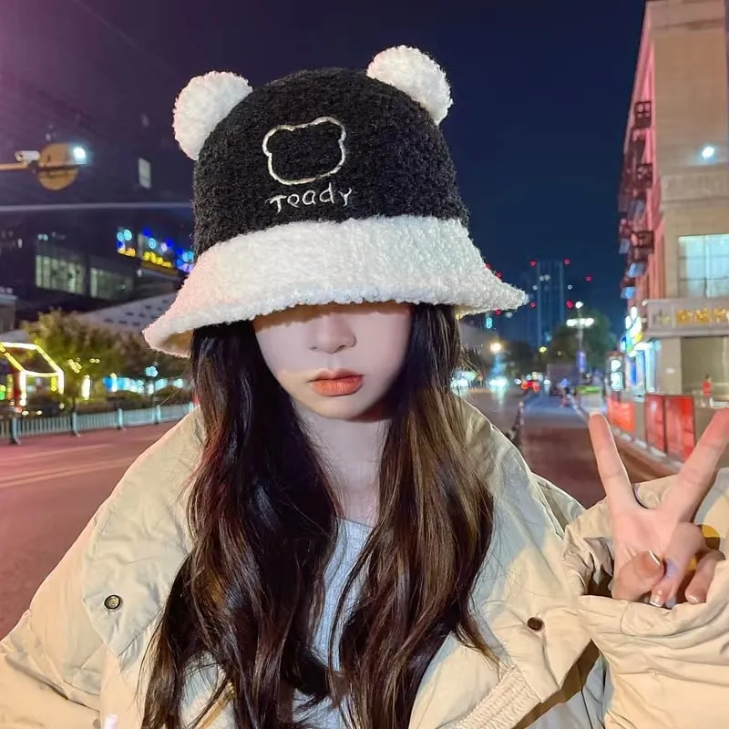 Cute Bear Plush Fisherman Hat
