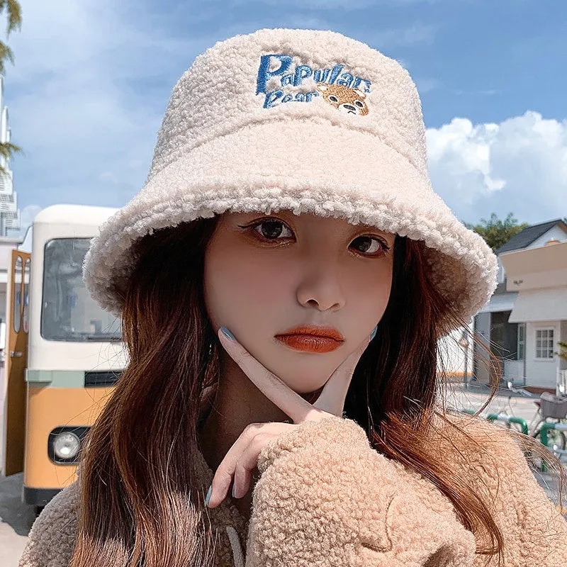Cute Bear Plush Fisherman Hat
