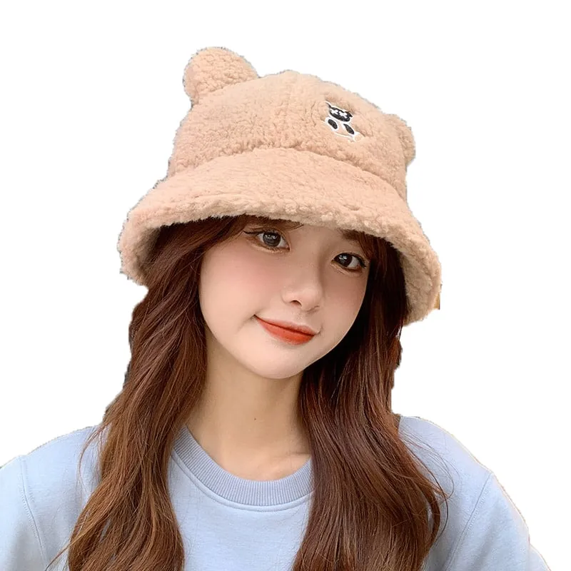 Cute Bear Plush Fisherman Hat