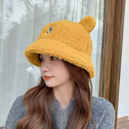 Cute Bear Plush Fisherman Hat
