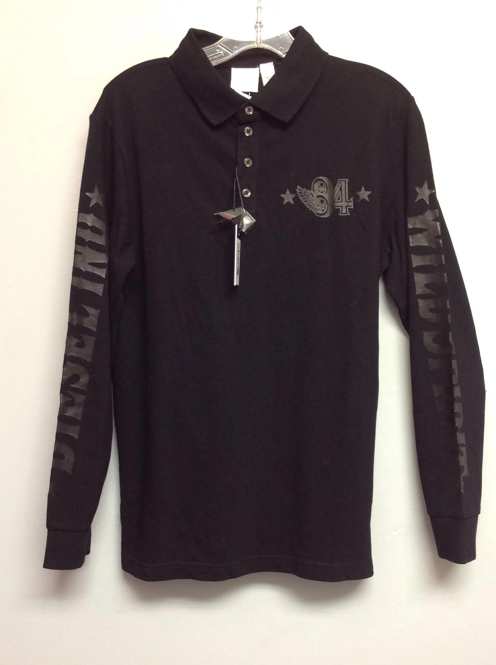 Diesel Size 10 Black Cotton Big Boys Shirts & Polos