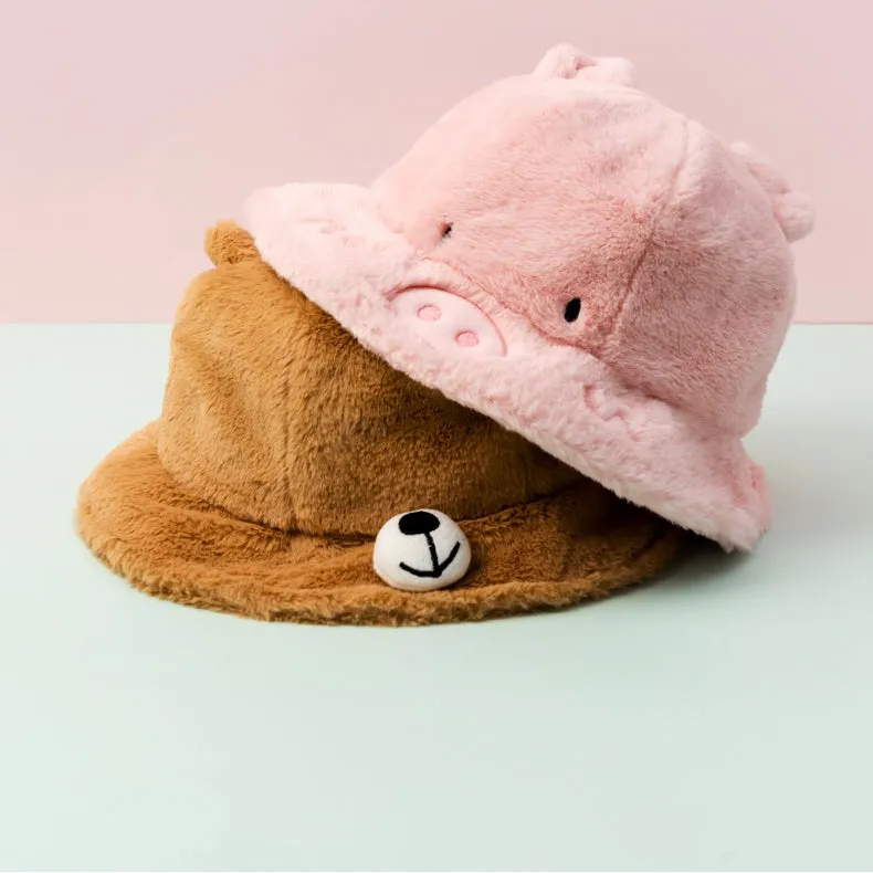 Kawaii Cute Bear Plush Fisherman Hat