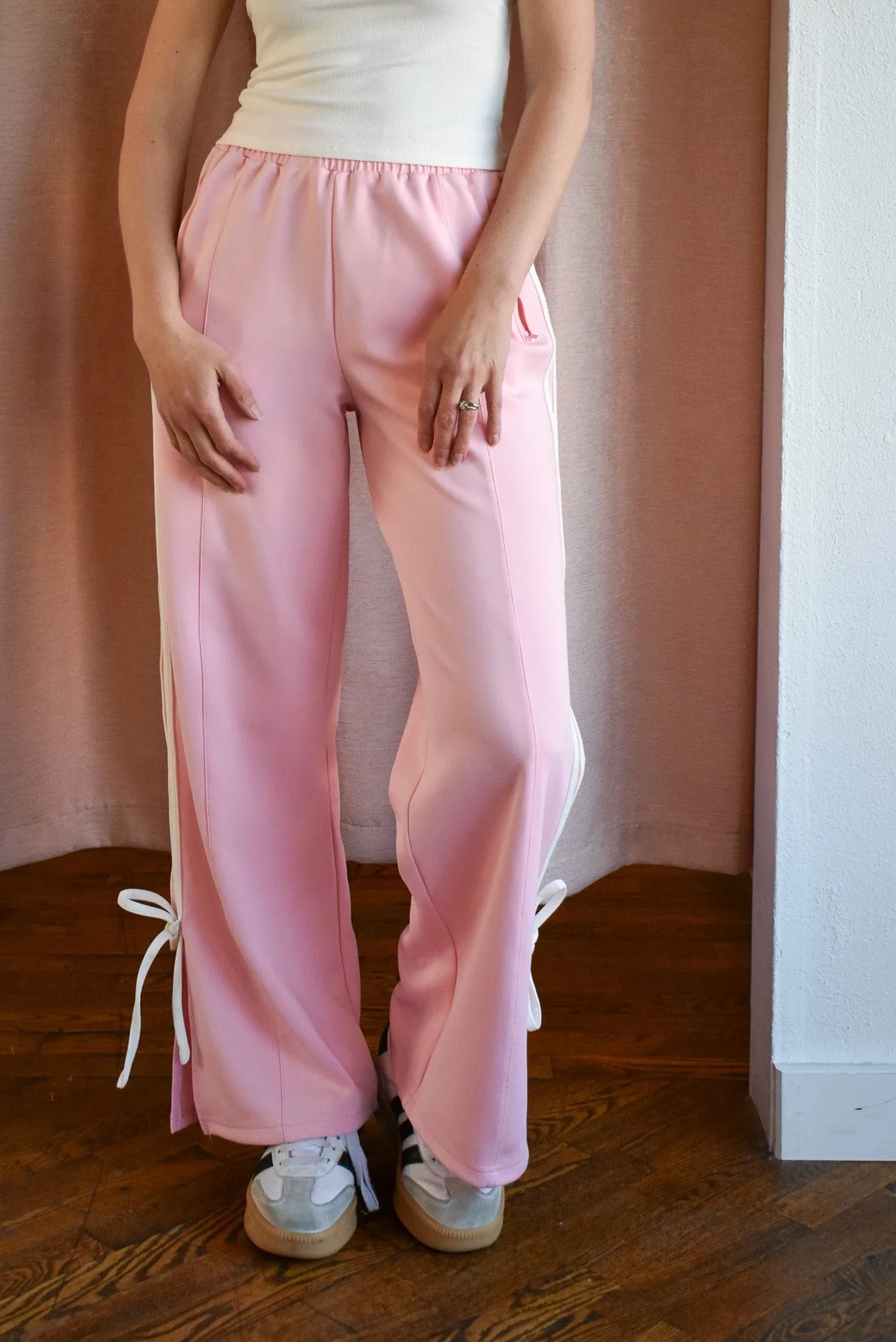 Sporty Spice Bow Detail Track Pant- 2 Colors!