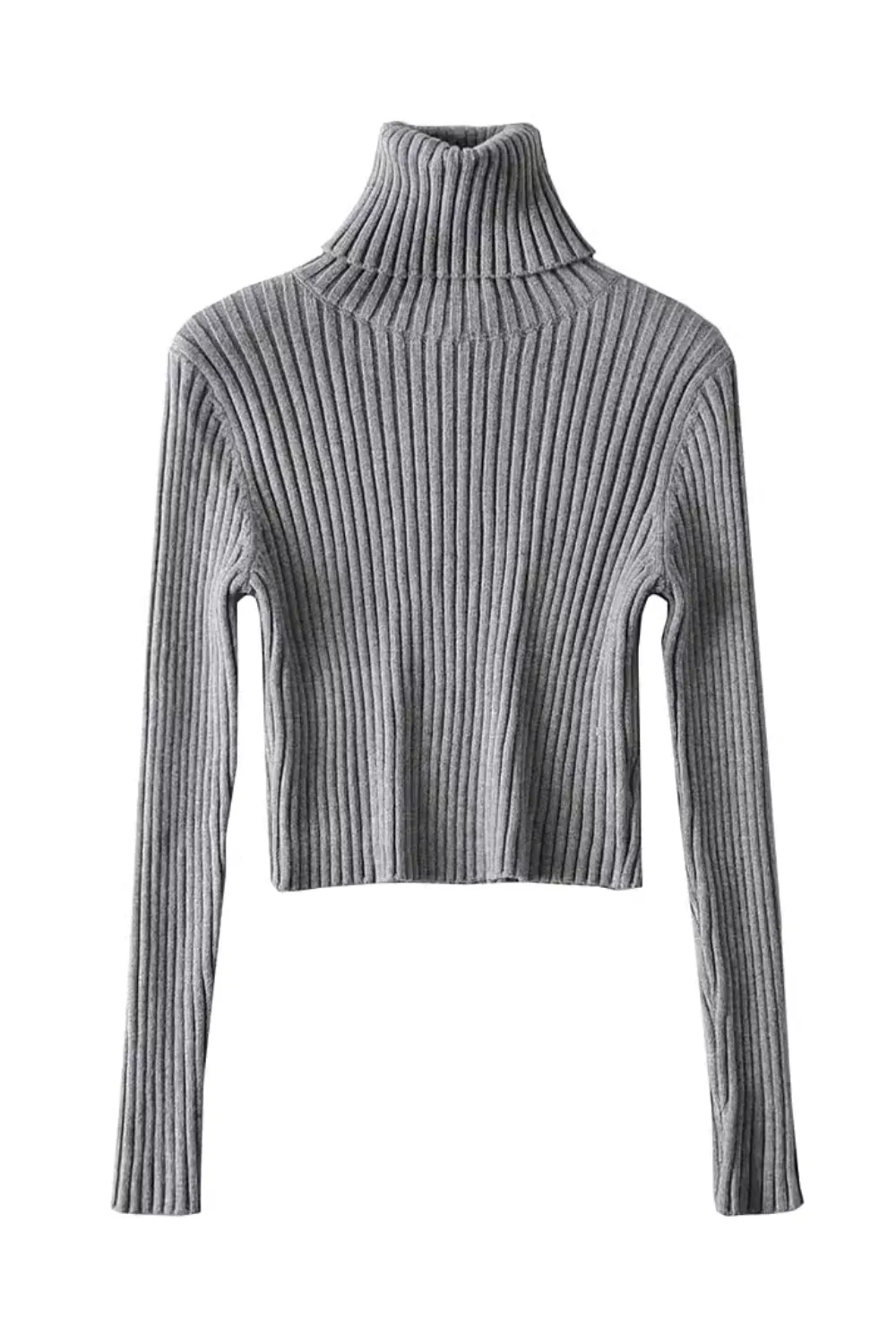 'Wilma' Rib-Knit Turtleneck Long Sleeved Sweater (3 Colors)