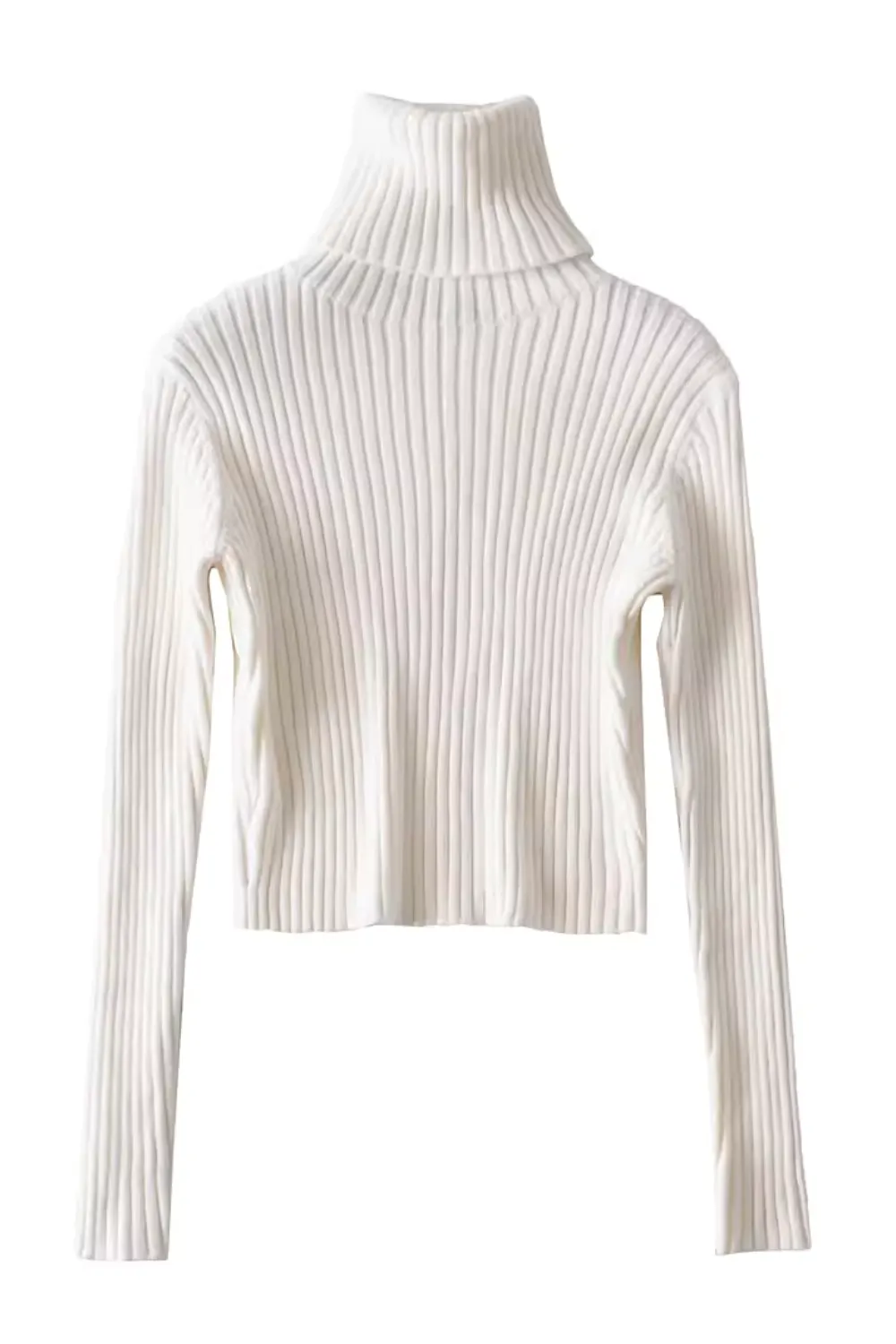 'Wilma' Rib-Knit Turtleneck Long Sleeved Sweater (3 Colors)